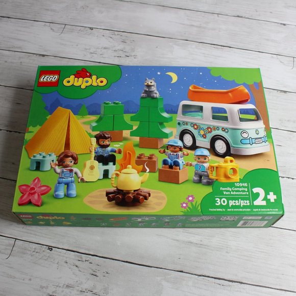 Lego Duplo Family Camping Van Adventure Tent Trees Campfire People Guitar - Picture 3 of 3